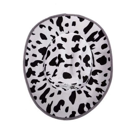 Spooktacular Creations 2 Pcs Adult Kids Felt Cow Print Cowboy Hat, Halloween Costume Accessory for Boys Girls, Cowgirl Hat for Women Wild West Themed Parties