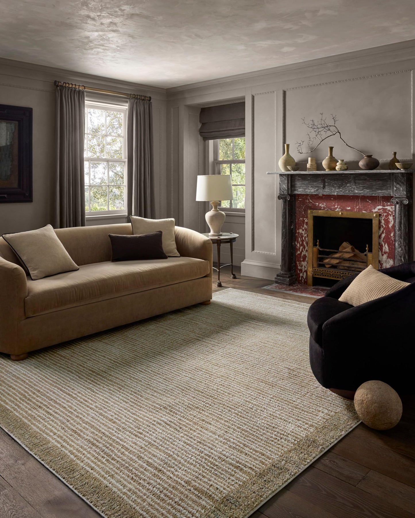 Loloi Jeremiah Brent Bleecker Collection BLE-02 Sand/Charcoal 7'-10" x 10' Area Rug