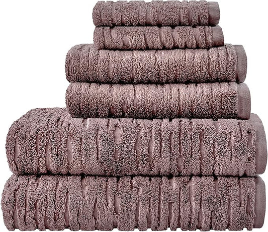 SKL Home CloudSoft 100% Cotton Luxury 6-Piece Towel Set, 600 GSM, Ultra Plush &