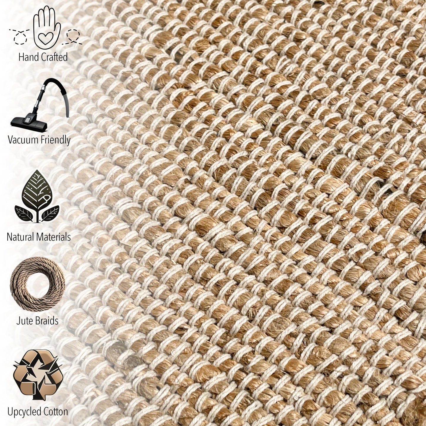 Chardin home 2x3 Jute Cotton Hand Woven Doormat Rug, Natural Jute Braided Entryway Mat | Rustic Boho Farmhouse Reversible Accent Rug for Front Door, Kitchen, Bedroom, or Bathroom | Natural Fiber Rug