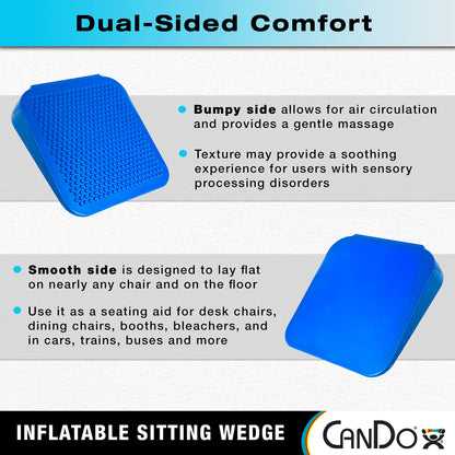 CanDo Sitting Wedge Active Seat Wobble Cushion for Posture, Back Pain, Stress Relief, Restlessness, and Anxiety - Adult Size, 14" x 14"