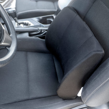 DMI Lumbar Support Pillow for Chair to Assist with Back Support with Removable Washable Cover and Firm Insert to Ease Lower Back Pain while Improving Posture,14 x 13 x 5,Contoured Foam,Elite,Black