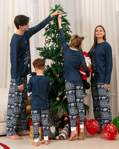 Rnxrbb 2025 Matching Family Christmas Pajamas Holiday Family Christmas Pjs Set Sleepwear Xmas Jammies Men Women Kids Couples,Navy Xmas Fireworks-K-2T