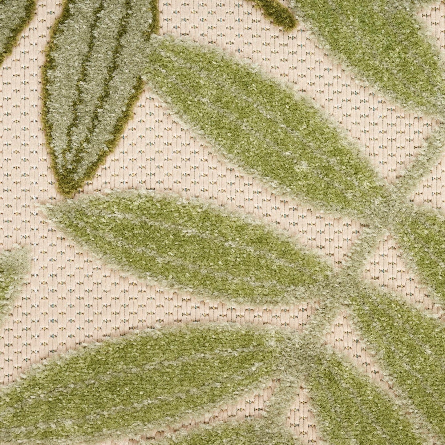 Nourison Home Aloha Ivory Green 2' x 6' Area Rug - Easy Clean, Non Shedding, Bed Room, Living Room, Dining Room, Kitchen (6' Runner)