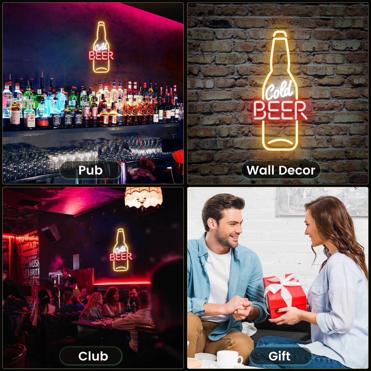 Kavaas Its 5 O'clock Somewhere Neon Sign, Neon Bar Signs for Home Bar Decor, Man Cave Pub Party - Best Gifts for Husband, Father, Birthday, Christmas