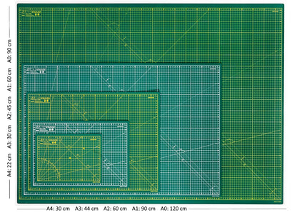 Elan A3 Cutting Mat Green, 5-Ply Hobby Board for Crafts 44X30 CM, Self Healing Cutting Mat A3, Recycled PVC Craft Board for Sewing & Quilting