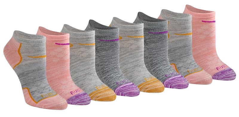 Saucony Women's RunDry Performance 8 Pairs Super Lite No-Show Athletic Socks, M, Coral Assorted (6 Pairs), Medium