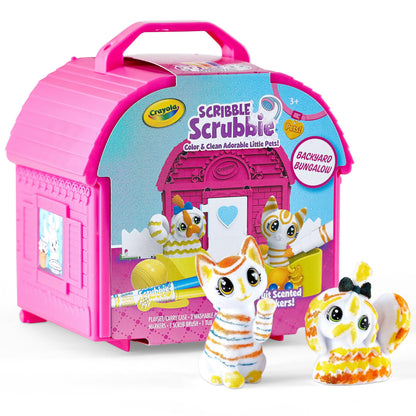 CRAYOLA Scribble Scrubbie Pets, Backyard Playset, Color & Wash Creative Toy, Gift for Kids, Age 3, 4, 5, 6, Multi