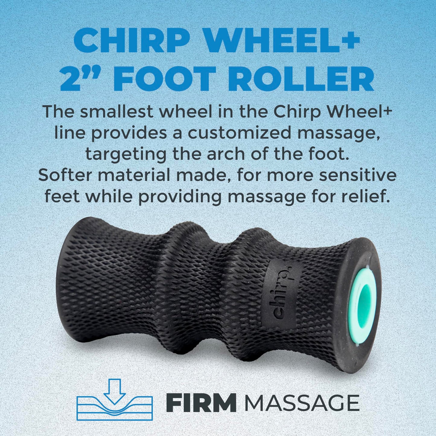 Chirp Wheel Foam Roller - Targeted Back & Neck Pain Relief, Muscle Massage, Trigger Point Therapy, High-Density Foam Tool for Physical Therapy, Stretching & Exercise, 500lbs Capacity, 2 Inch Mint