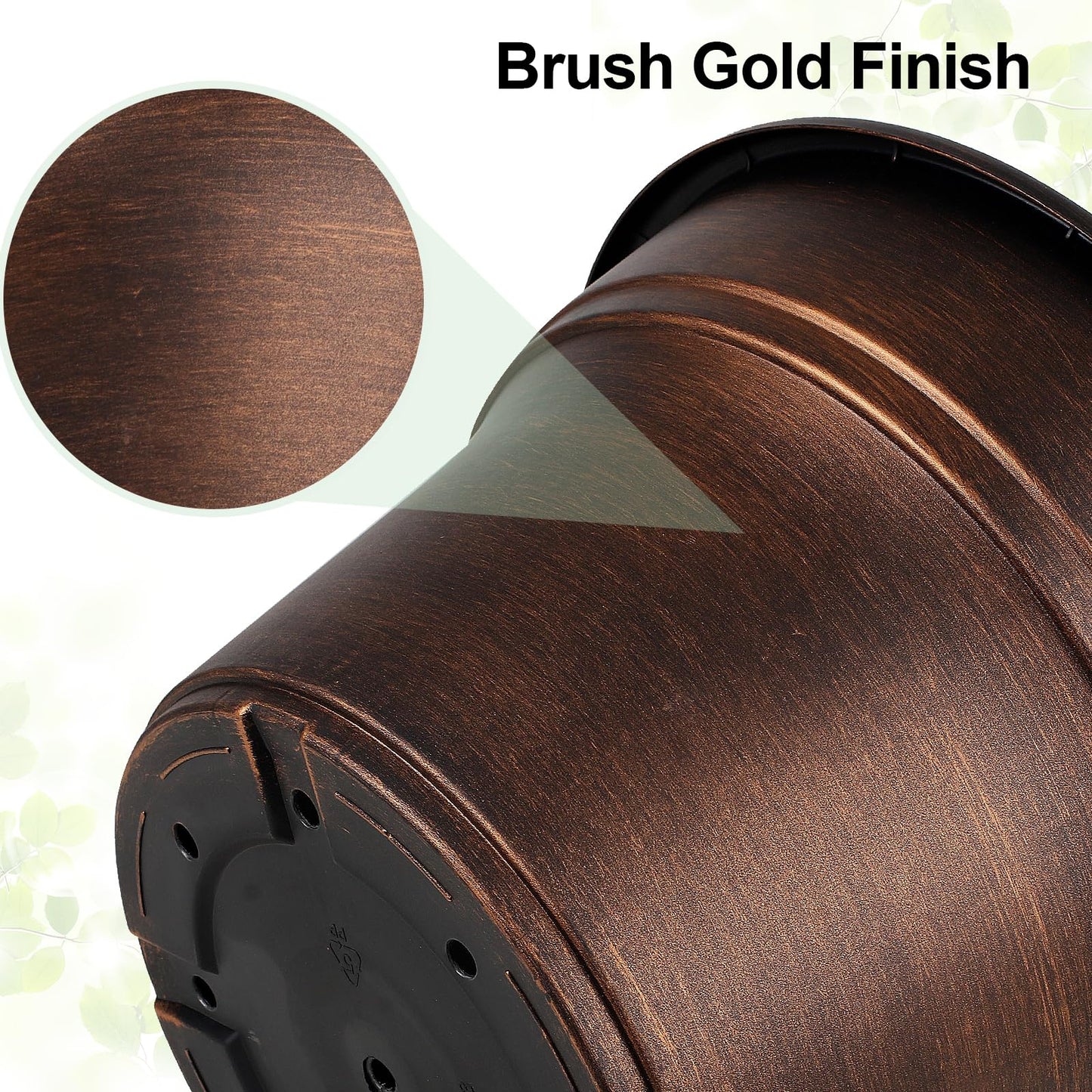 10 Inch Planters Plant Pots Indoor Outdoor, 4 Pack Plastic Flower Pot for Indoor Plants with Drainage Holes & Trays, Resin Decorative Container Sets with Saucer for House Garden Copper