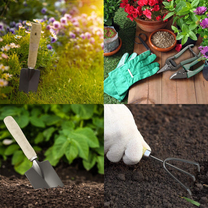 Pure Garden 8-Piece Garden Hand Tool Set - Canvas Tote Gardening Tool Kit with Snip, Pruner, Rake, Trowel, Shovel, Spray Bottle, and Soft Wire Tie
