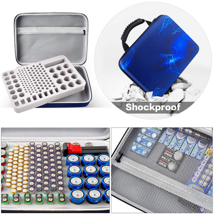 Battery Organizer Storage Holder, Batteries Storage Containers Box with Battery Tester Checker. Holds 150+ Batteries AA AAA 9V C D Lithium 3V LR44 CR2016 CR1632 CR2032 CR2025 (Not Includes Batteries）