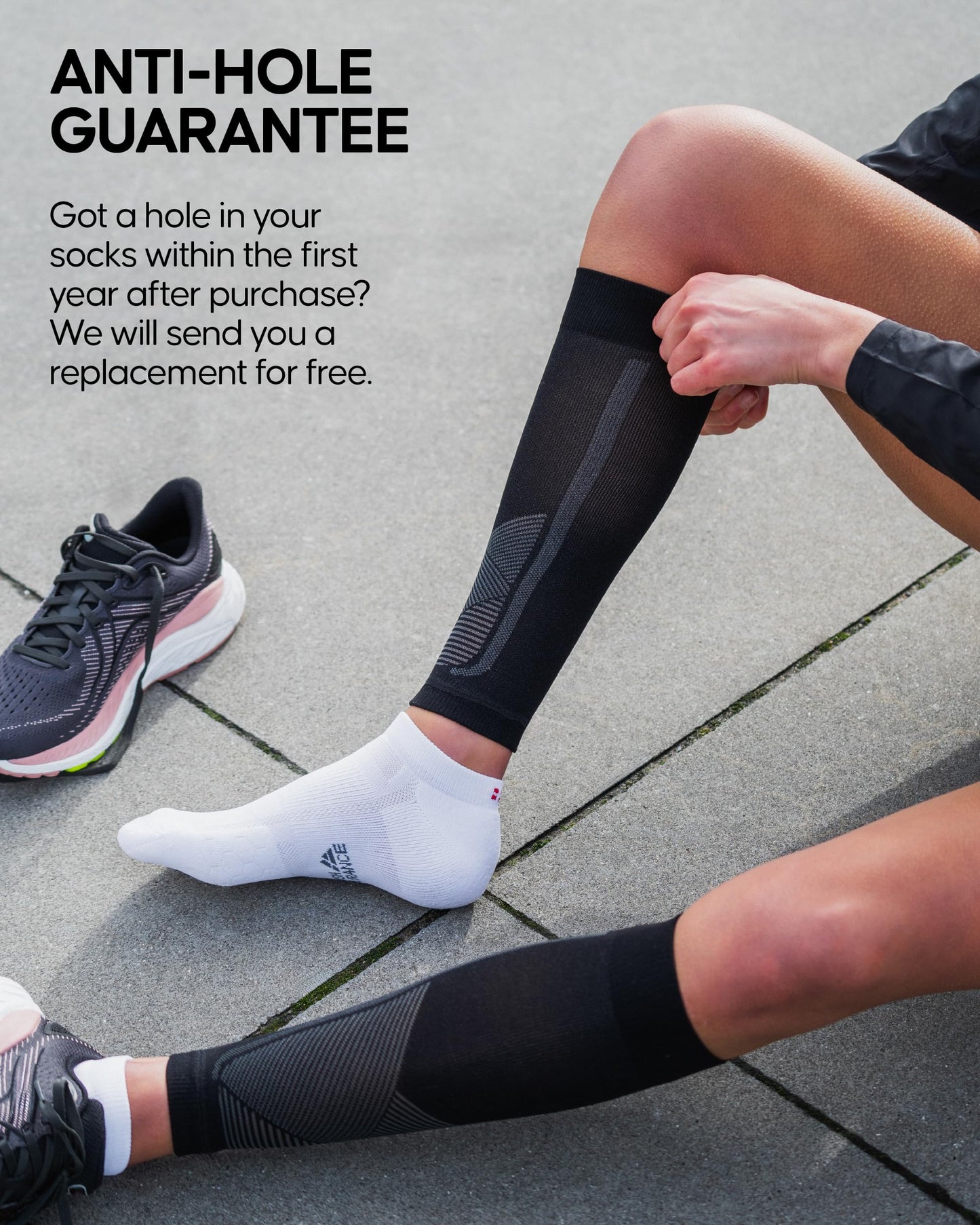 DANISH ENDURANCE Calf Compression Sleeve, 21-26 mmHG, Calf Support, for Men & Women, Unisex, 1 or 3 Pack, Grey/Black, S