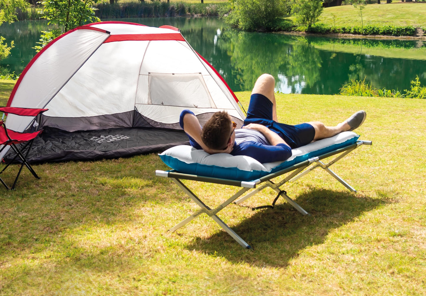 Intex 67997E Camping Sleeping Air Mattress 26.5" x 72.5": Durable Outdoor Use – 2-PLY Laminate – Velvety Surface – Unique Construction – 300lb Weight Capacity