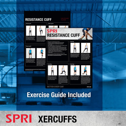 SPRI Xercuff Leg Resistance Band Exercise Cord with Non-Slip Padded Ankle Cuffs (All Bands Sold Separately) Portable for the Gym or At Home Workout Equipment