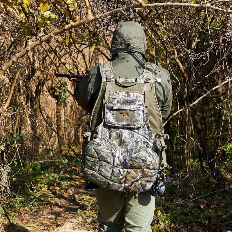 Turkey Hunting Vest with Frame & Seat - Camo, Memory Foam Cushion, Multi-Pocket Storage | Adjustable Lightweight Gear for Men & Women