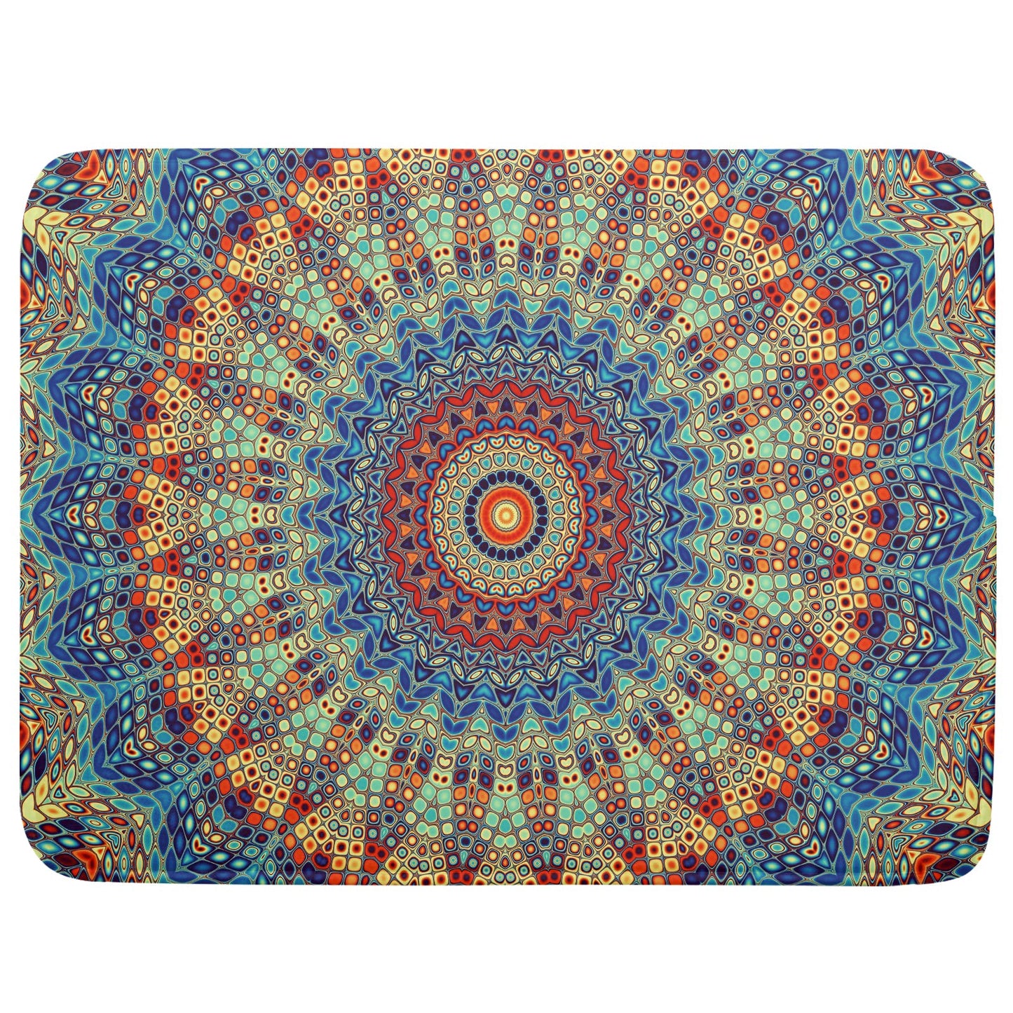 Bohemian Mandala Dish Drying Mat for Kitchen Counter Boho Ethnic Drying Mat 18 x 24 Inch with High Absorbent Reversible Microfiber Dish Drying Pad Dish Rack Pad Drainer Mat for Coffee Bar