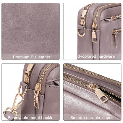 Telena Small Crossbody Bags For Women Vegan Leather Crossbody Purse With Adjustable Wide Strap For Daily Life