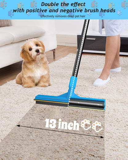 Carpet Rake for Pet Hair Removal,Adjustable Handle Carpet Rake Cat Dog Hair Remover,Reusable Carpet Scraper Dog Cat Deep Hair Cleaner Remover Tool for Rugs, Mats, Couch, Furniture (57'' Extra Large)