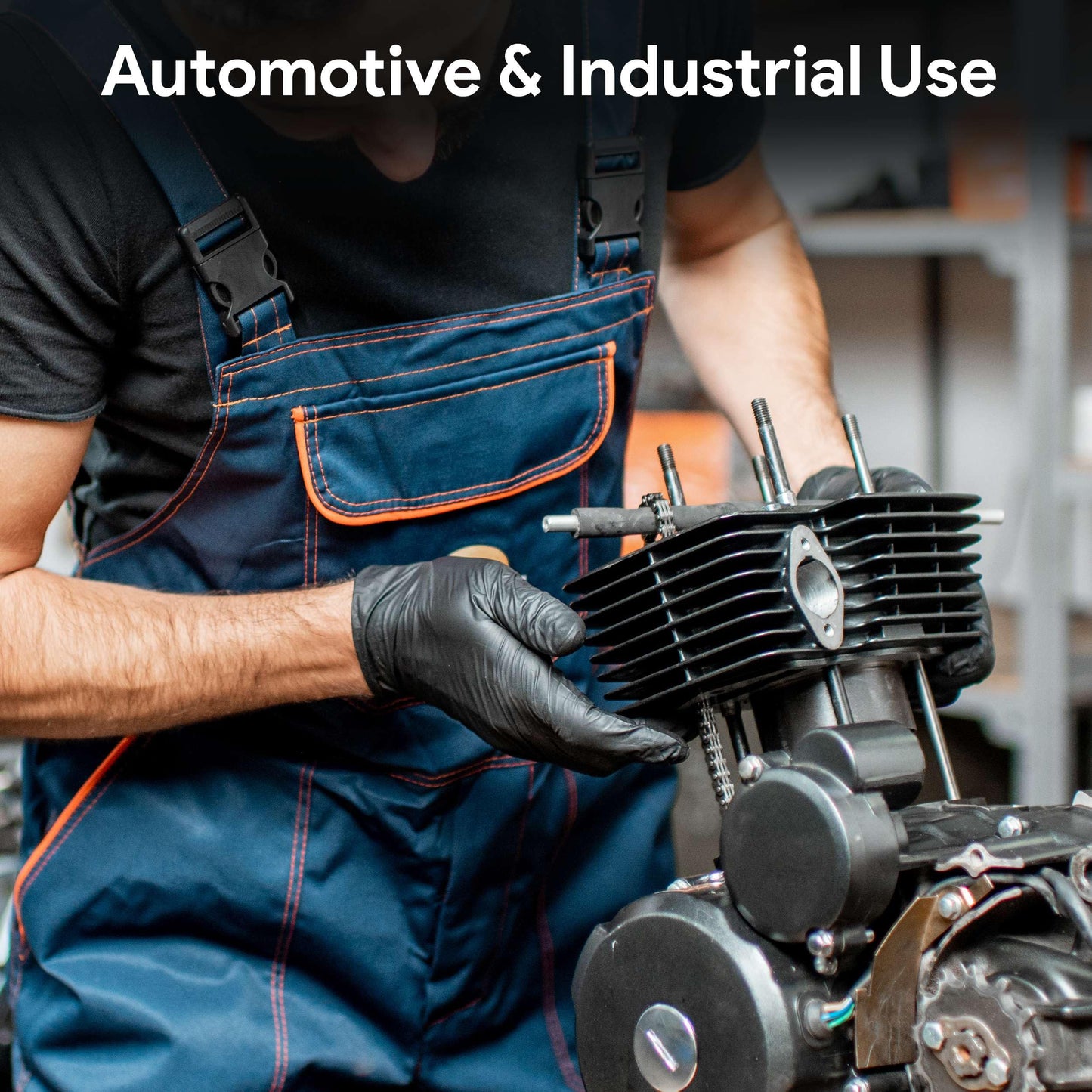 6 Mil Black Nitrile Gloves Medium, Heavy-Duty Disposable Gloves for Mechanics, Food Prep, and Medical Use - Powder-Free, Latex-Free, Extra Thick & Puncture-Resistant Rubber Glove - 50 Count