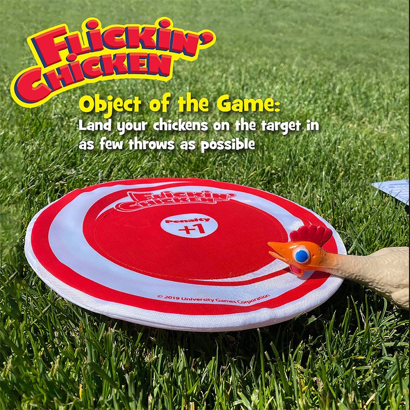 University Games, Flickin Chicken Indoor Outdoor Target Toss Game, The Go Anywhere Game for 2 or More Players Ages 6 and Up