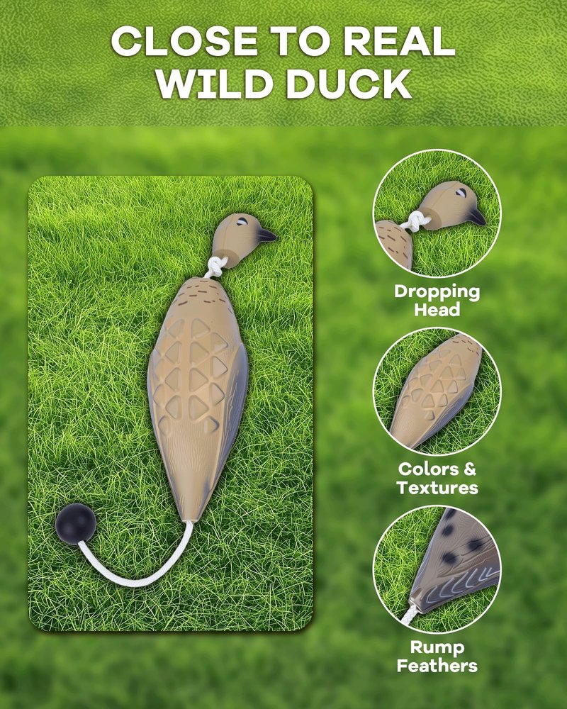 gardmate Dog Bumper for Water Retrieving - Bionic Dove Dog Training Dummy with Floating and Tear - Hunting Dog Toy - Durable Bite-Resistant Toy for Hound Training(Dove)