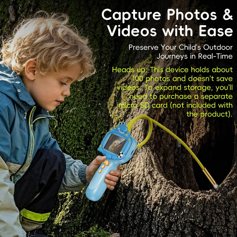 Kids Borescope Borescope Camera Toy with Light for Kids - STEM Science Educational Toy for 4 5 6 7 8 9 10 Years Old Boys Girls Birthday Gift, Snake Scope Camera for Outdoor Camping Nature Exploration