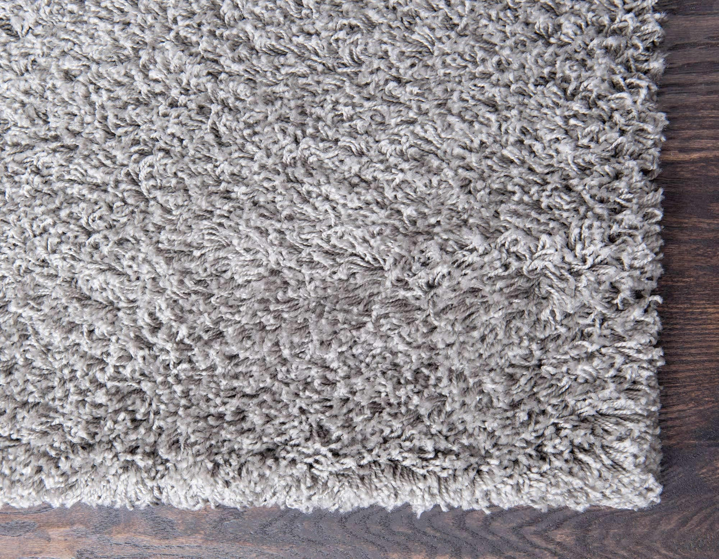 Unique Loom Solid Shag Collection Area Rug (6' 1" x 9' Rectangle, Cloud Gray)