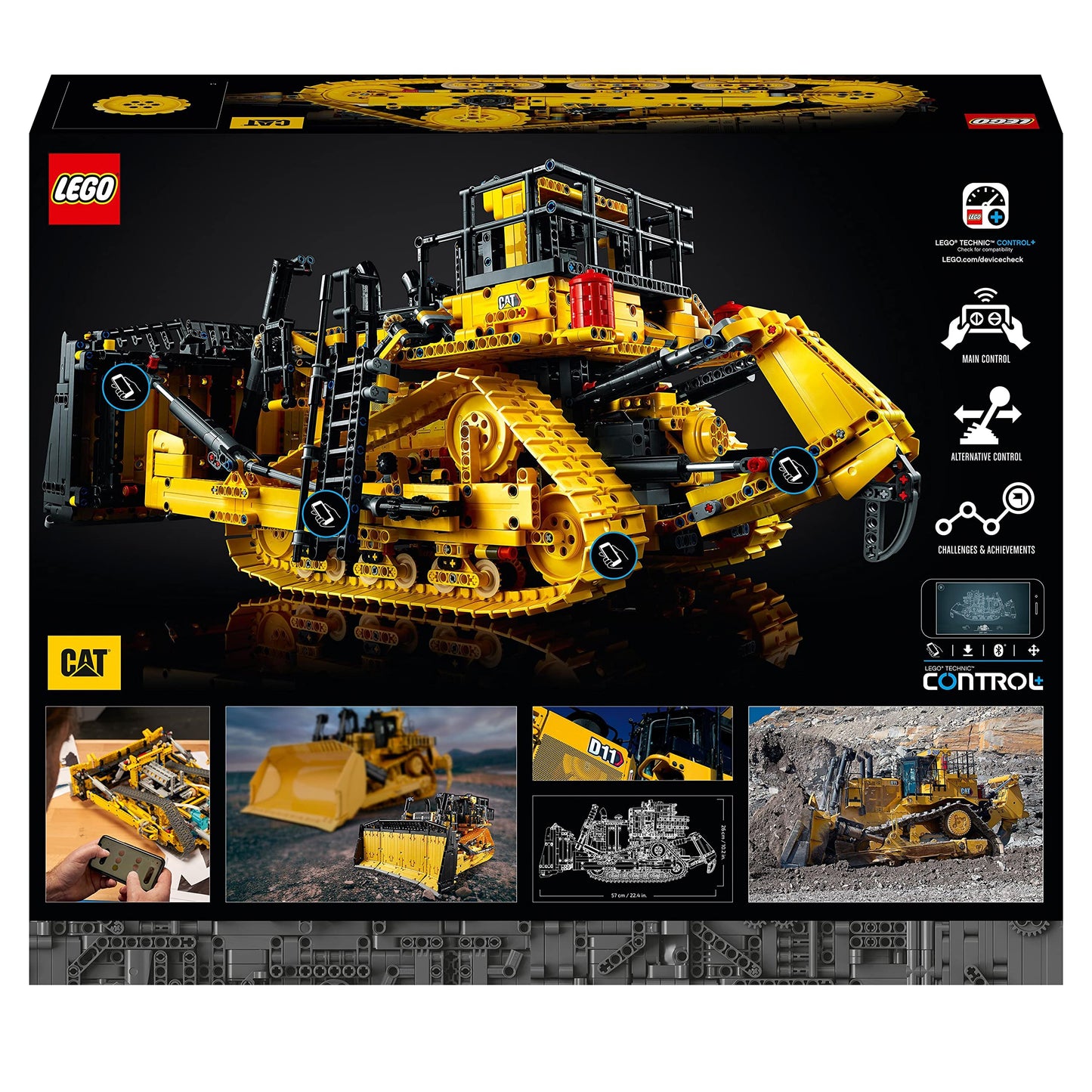 LEGO 42131 Technic App-Controlled Cat D11 Bulldozer, Model Building Set for Adults, Remote Control Construction Motor Vehicle, Gifts for Men, Women, Him or Her