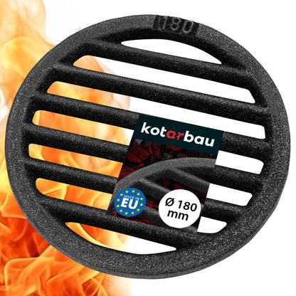 KOTARBAU 5907465917032 Kaminrost Fireplace Grate, Black, Ø 18 cm