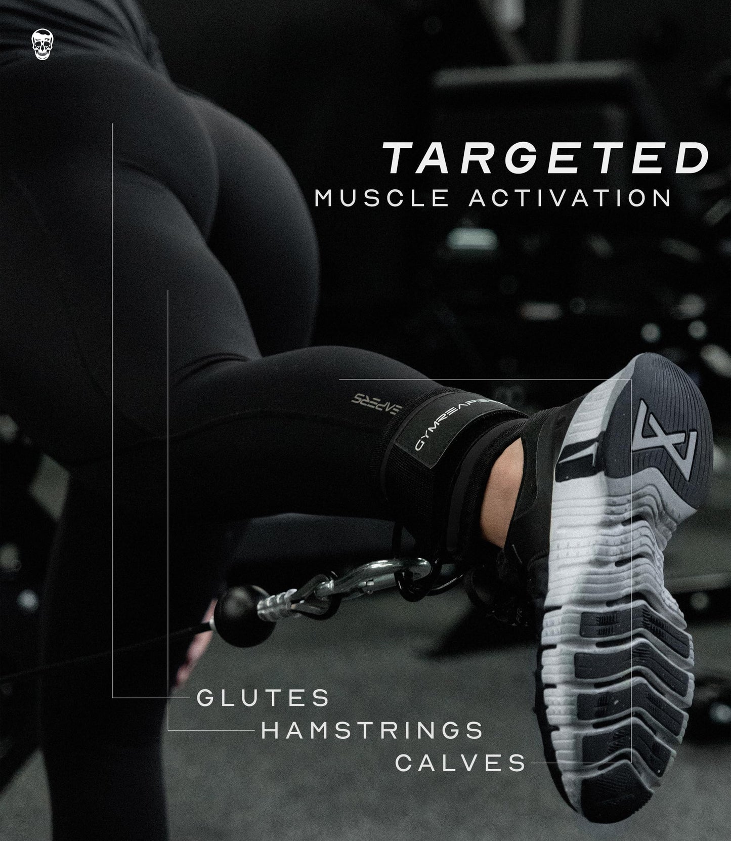 Gymreapers Ankle Straps (Pair) For Cable Machine Kickbacks, Glute Workouts, Lower Body Exercises - Adjustable Leg Straps with Neoprene Padding (Black, Pair)