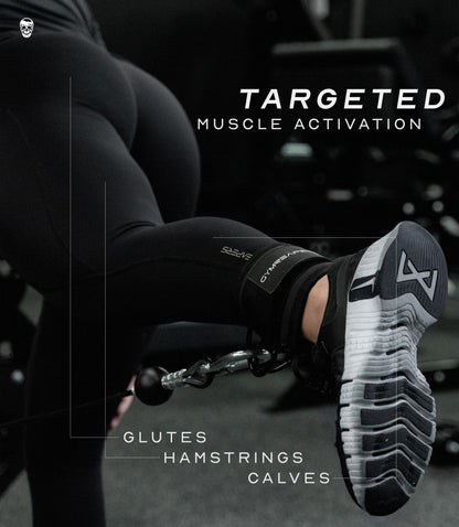 Gymreapers Ankle Straps (Pair) For Cable Machine Kickbacks, Glute Workouts, Lower Body Exercises - Adjustable Leg Straps with Neoprene Padding (Black, Pair)