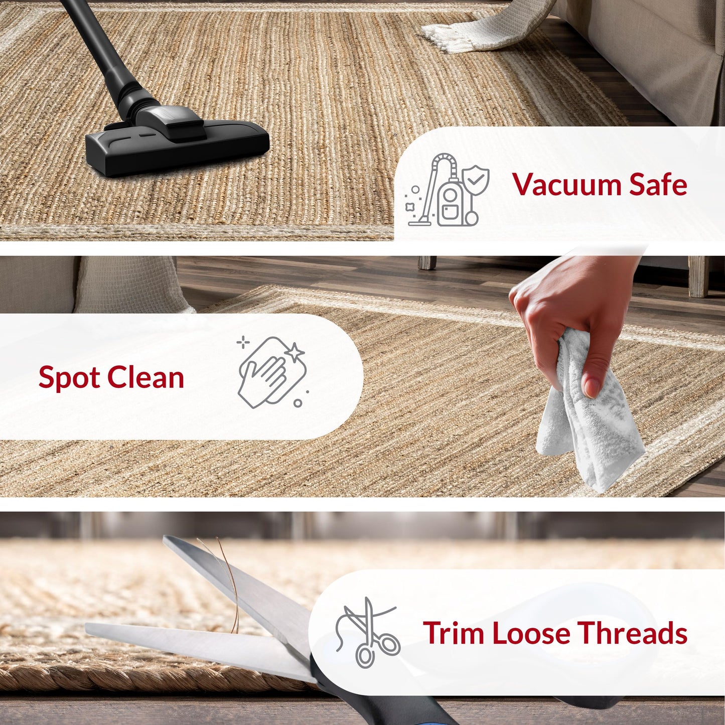 Nuloom Rikki Off-White/Natural, 3' x 5' Oval, Coastal Braided, Jute, Soft and Textured, High Traffic, Stain Resistant, Easy Clean, Durable Area Rug for Bedroom, Living Room, Dining, Foyer, Entryway