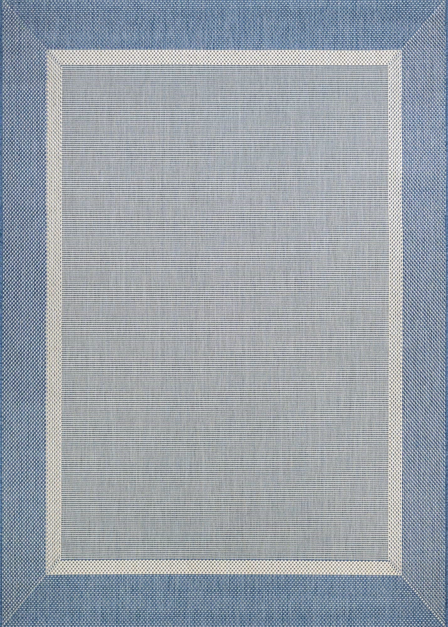Couristan Recife Indoor Outdoor Rug - Stria Texture 7'6" x 10'9" Rectangle in Ivory and Blue, Hose Washable, Low Pile, Pet- Kid Friendly Home Decor for Living Room, Patio Furniture Set, Kitchen