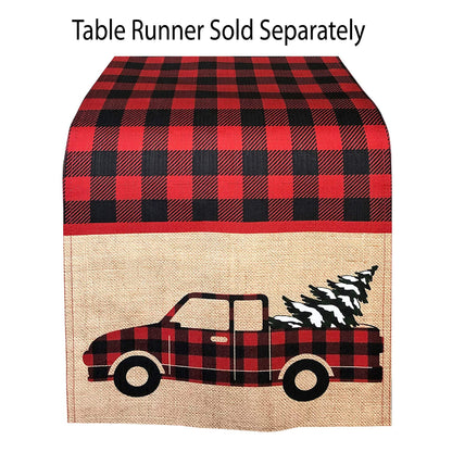 Newbridge Christmas Pine Hill Tree Farm Fresh Red Truck 72 Inch Long Table Runner, Nostalgic Retro Holiday Country Farm Truck No Iron and Stain Resistant Table Runner for Party, Banquet and Buffet
