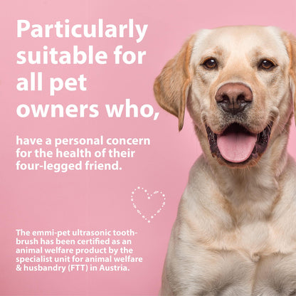 Emmi®-pet 2.0 PRO+ Oral & Skin Care Set Electric Toothbrush Set for Pets. Patented 100% ultrasonic no Brushing Technology deep-Cleans - for Healthier Teeth & Gums & Fresher Breath. Made in Germany.