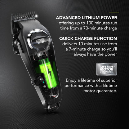 Wahl Elite Pro Cordless Hair Clipper, Men's Cordless Hair Clippers, Hair Clippers for Men, DIY Haircuts, Home Hair Cutting, Men’s Head Shaver, Buzz Cut, Fading, Secure Fit Premium Cutting Combs, Black