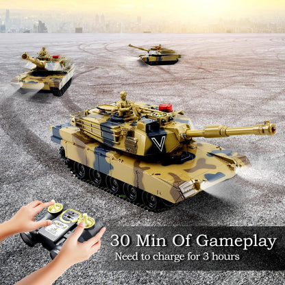 1/24 RC Tank,Remote Control Tank for Boys with Smoke, Lights & Sounds,2.4GHz Ger Leopard II Army Model,Military Toys Gift for Kids Ages 6+