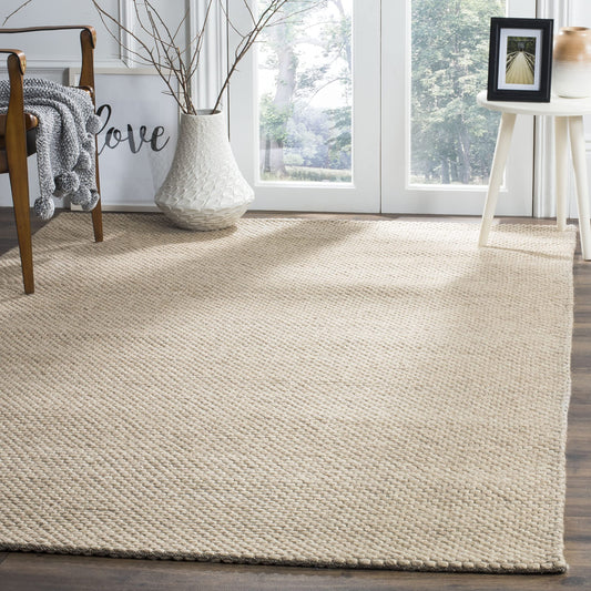SAFAVIEH Natura Collection Area Rug - 5' x 8', Beige, Handmade Wool, Ideal for High Traffic Areas in Living Room, Bedroom (NAT801B)