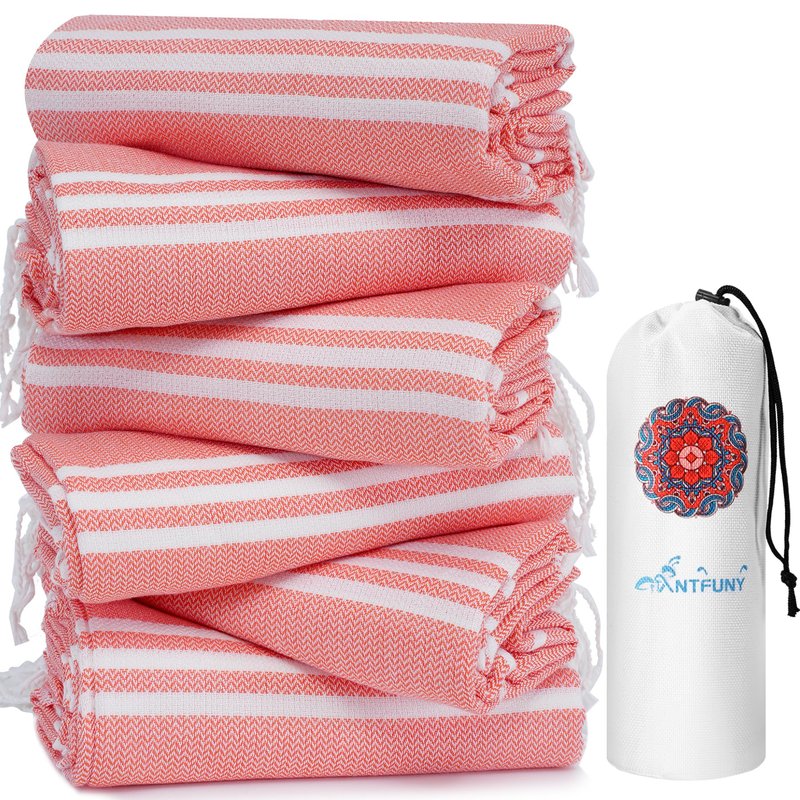 6 Pack Turkish Beach Towels Vacation Essentials Pool Towel for Women Birthday, Teacher Appreciation Thank You Gifts, Mothers Days Bridesmaid Bride Girlfriend Friendship Sister 40th Retirement Gift