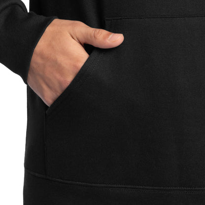 Fruit of the Loom Eversoft Fleece Hooded Sweatshirt, Moisture Wicking & Breathable, Black Pullover, X-Large