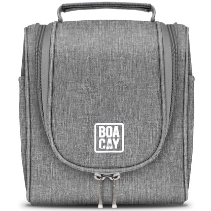 BOACAY Small Hanging Travel Toiletry Bag for Women & Men, Makeup Bag, Shower & Wash Bag, Organiser Kit for Cosmetics, Essentials, Travel Accessories (S) Quartz Gray