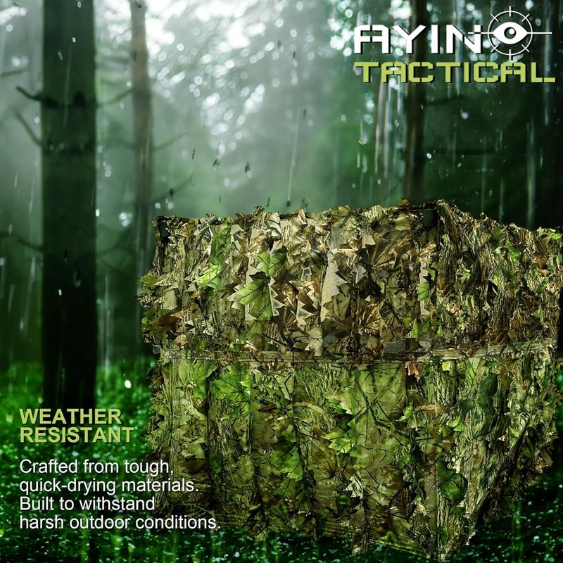3D Leafy Ground Blind for Turkey & Deer Hunting - Lightweight Portable Stalking Blind | Silent Camo with Carry Bag | 1-2 Person Outdoor Gear