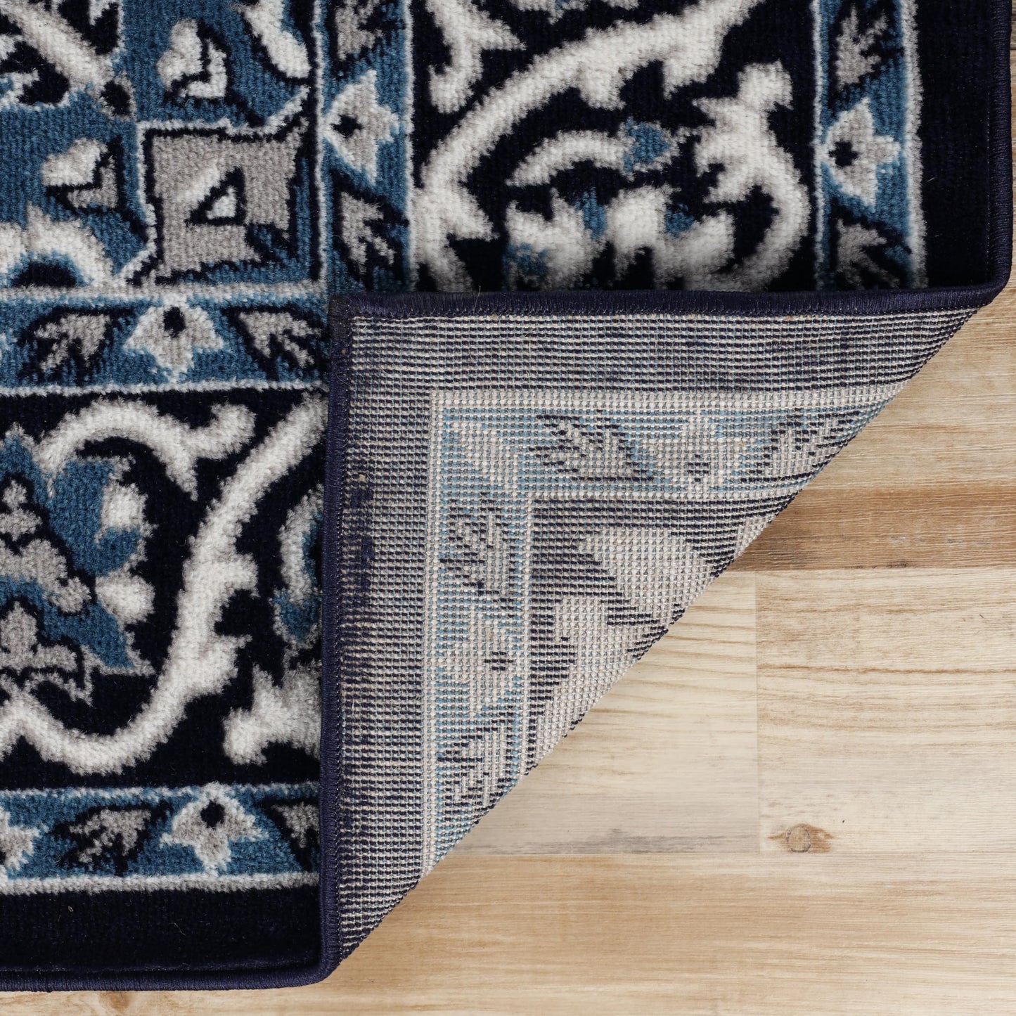 Superior Indoor Runner Rug, Plush Carpet Cover, Traditional Oriental Medallion, Perfect for Hallway, Entryway, Living Room, Dining, Bedroom, Office, Kitchen, Glendale Collection, 2'7"x10', Blue