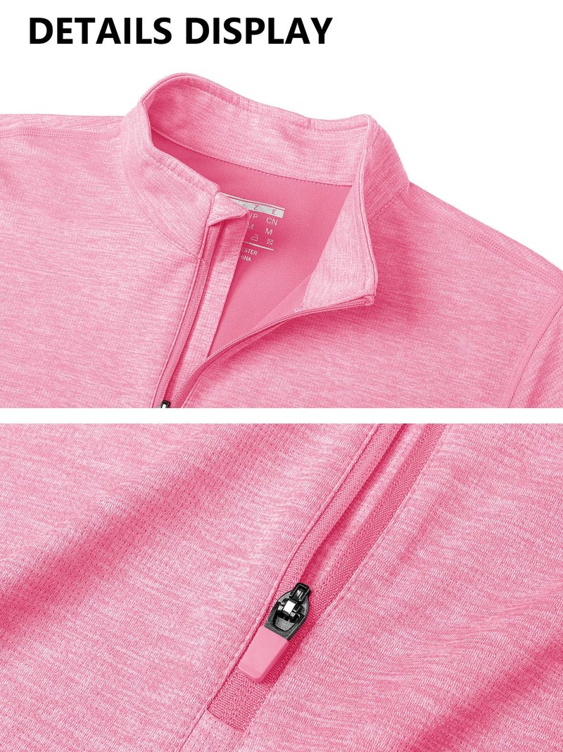 MAGCOMSEN Long Sleeve UV Shirts for Women Summer Shirts Workout Tops Running Shirts Golf Shirt Athletic Shirts Pink M