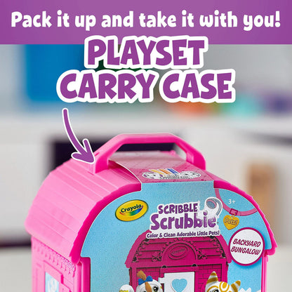 CRAYOLA Scribble Scrubbie Pets, Backyard Playset, Color & Wash Creative Toy, Gift for Kids, Age 3, 4, 5, 6, Multi