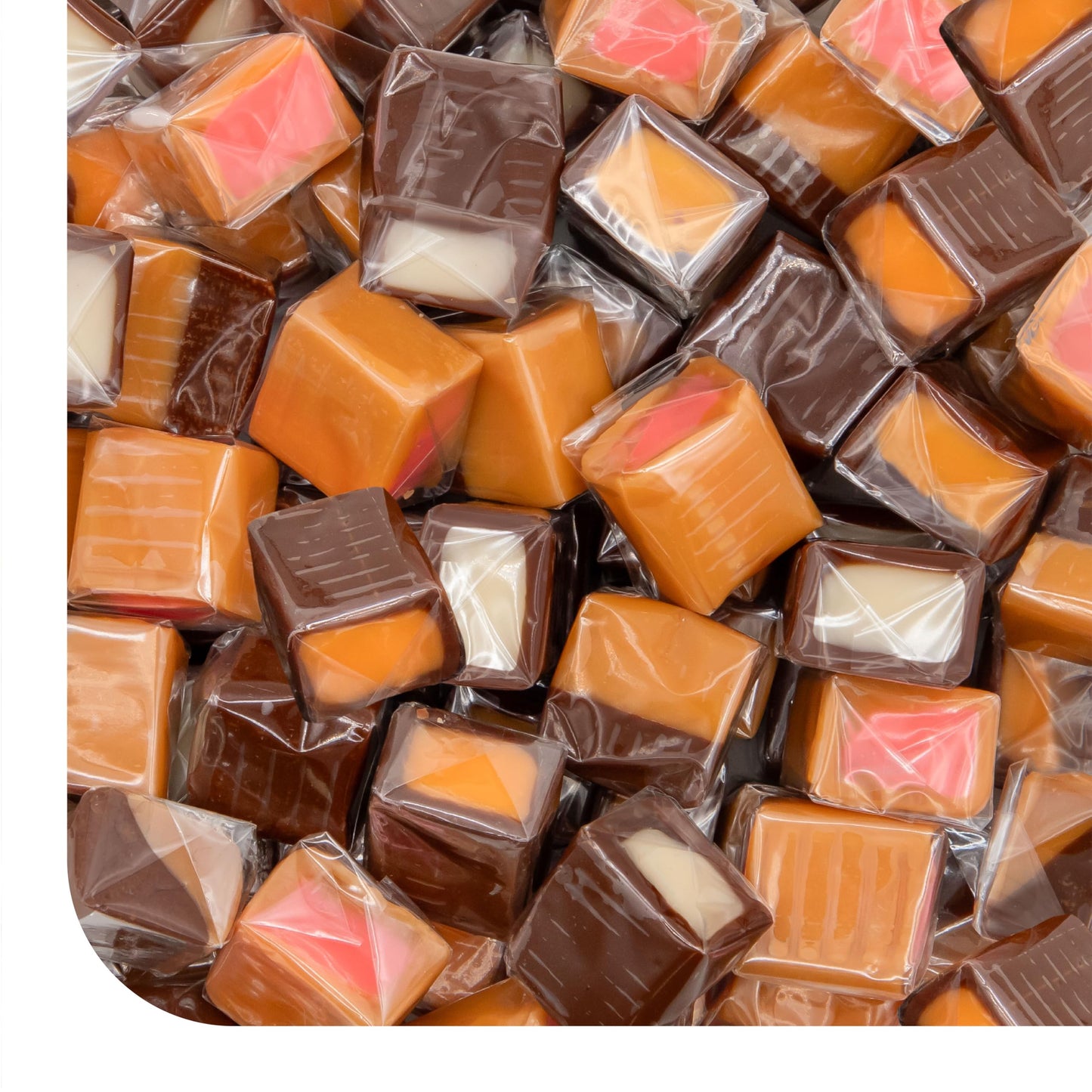 Caramel Cubes Mix - 2 Pound Bulk Pack (About 150 Count) - Assorted Flavors Candy - Filled Caramels Individually Wrapped