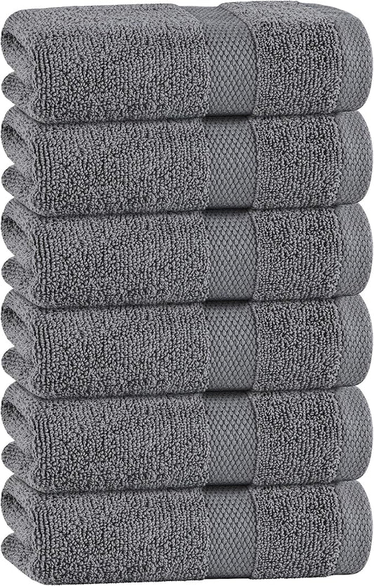 White Classic Gray Hand Towels for Bathroom Cotton Hand Towel Bulk for Gym