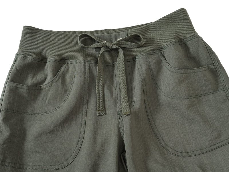 MoFiz Women's Cargo Capris Hiking Pants Lightweight Quick Dry Running Outdoor Casual Shorts Button Pockets UPF 50+ Army Green S