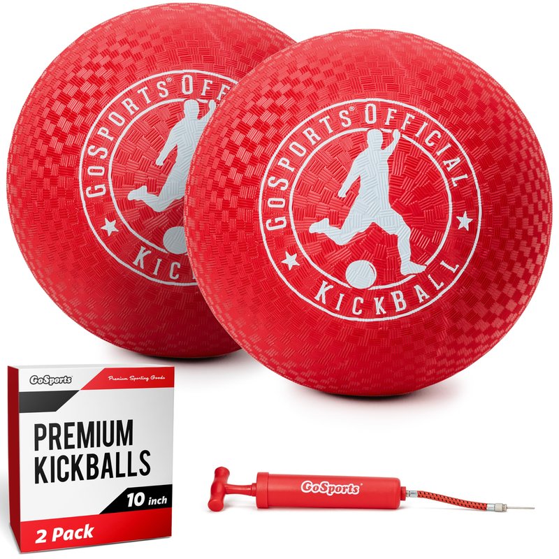 GoSports Official Kickball with Pump (2 Pack), 10"